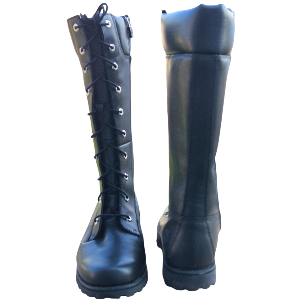 Timberland Tall Black Lace-Up Combat Boots Goth Moto Waterproof 9m & 7m Jr — image 5 of 8